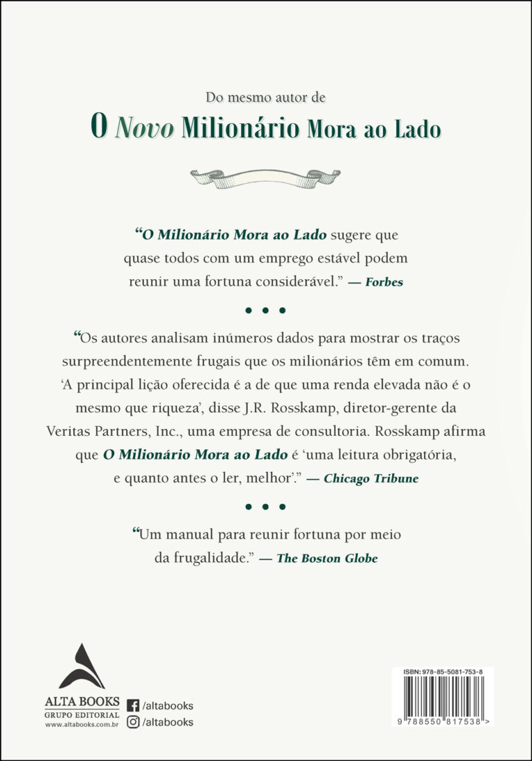 O milionário mora ao lado Editora Alta Books